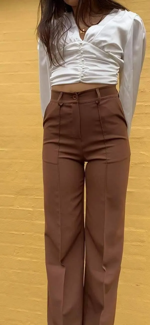 Classic wide pants - Brown
