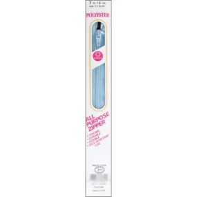 Coats All-Purpose Plastic Zipper 7in Icy Blue