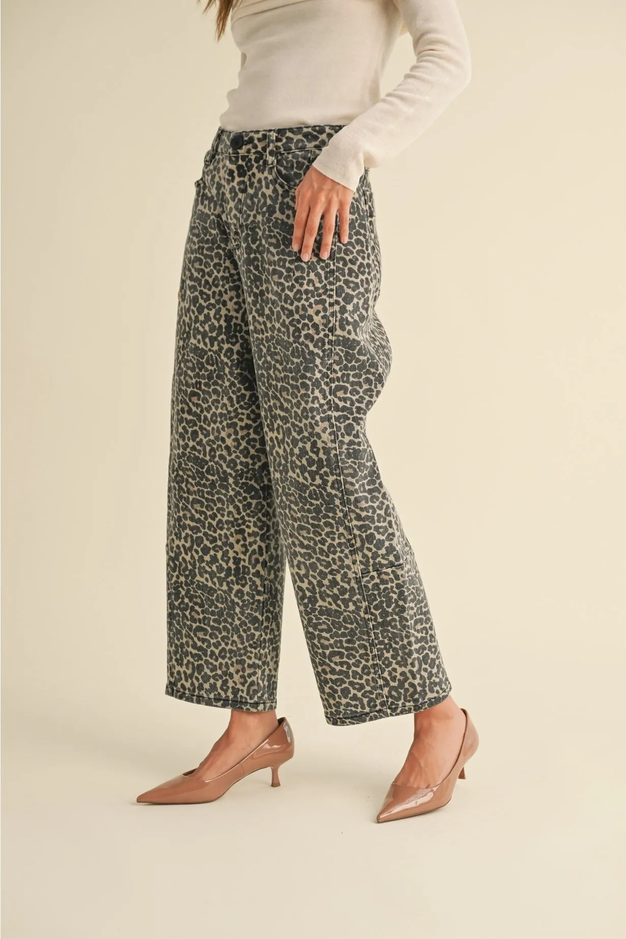 Cullen Leopard Barrel Pants