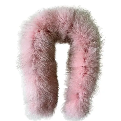 Cute Pink Trim Collar Fur fox for winter coat parka hood 75 cm  Handmade Products