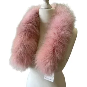Cute Pink Trim Collar Fur fox for winter coat parka hood 75 cm  Handmade Products