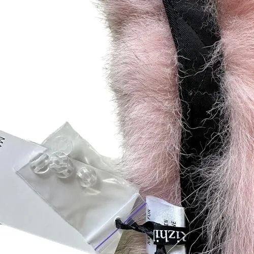 Cute Pink Trim Collar Fur fox for winter coat parka hood 75 cm  Handmade Products