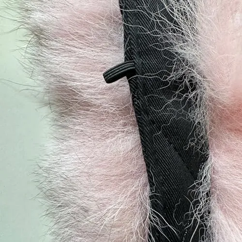 Cute Pink Trim Collar Fur fox for winter coat parka hood 75 cm  Handmade Products