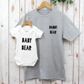 Daddy Bear and Baby Bear T Shirt Set