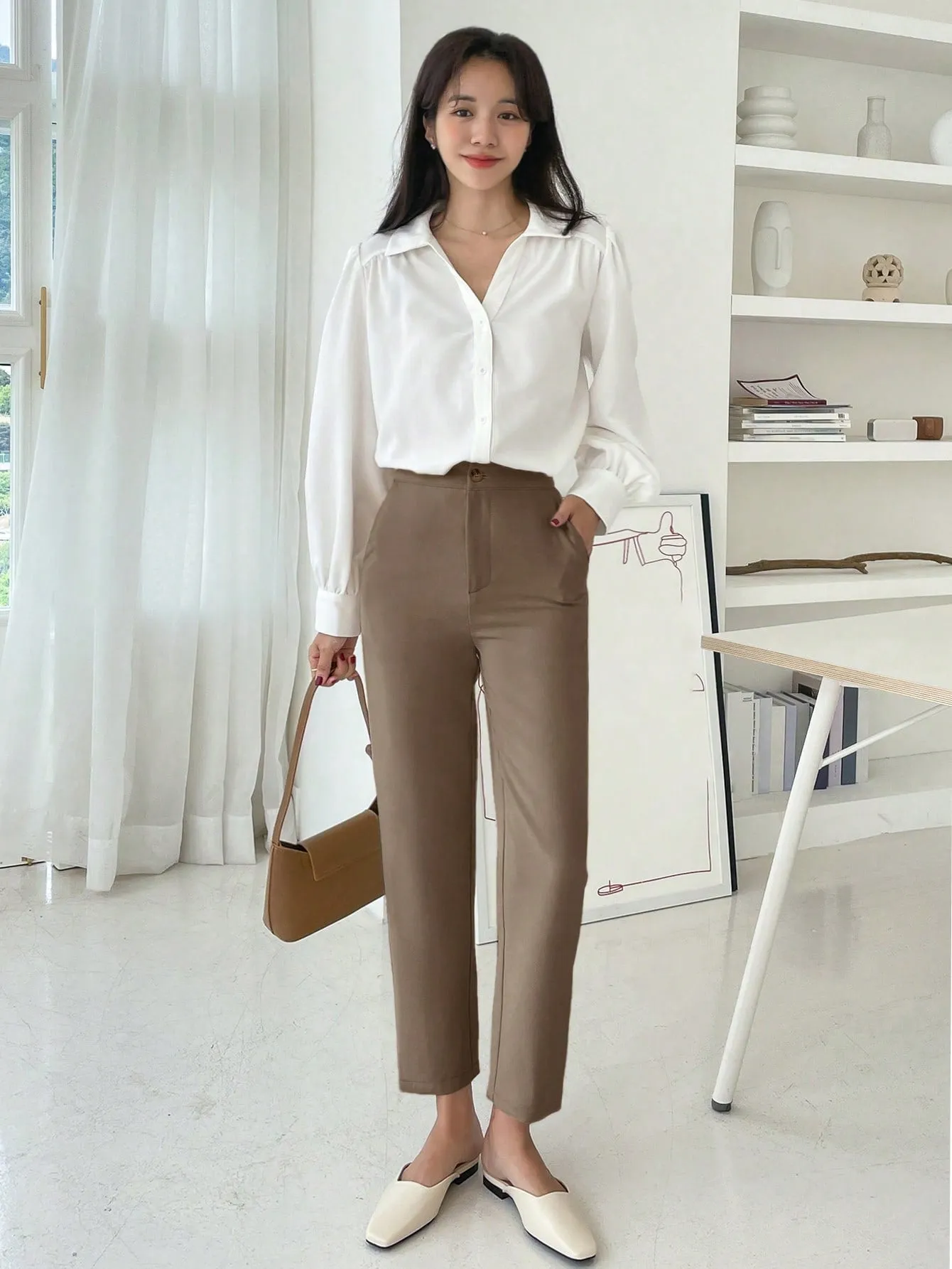 DAZY High Waist Straight Leg Pants