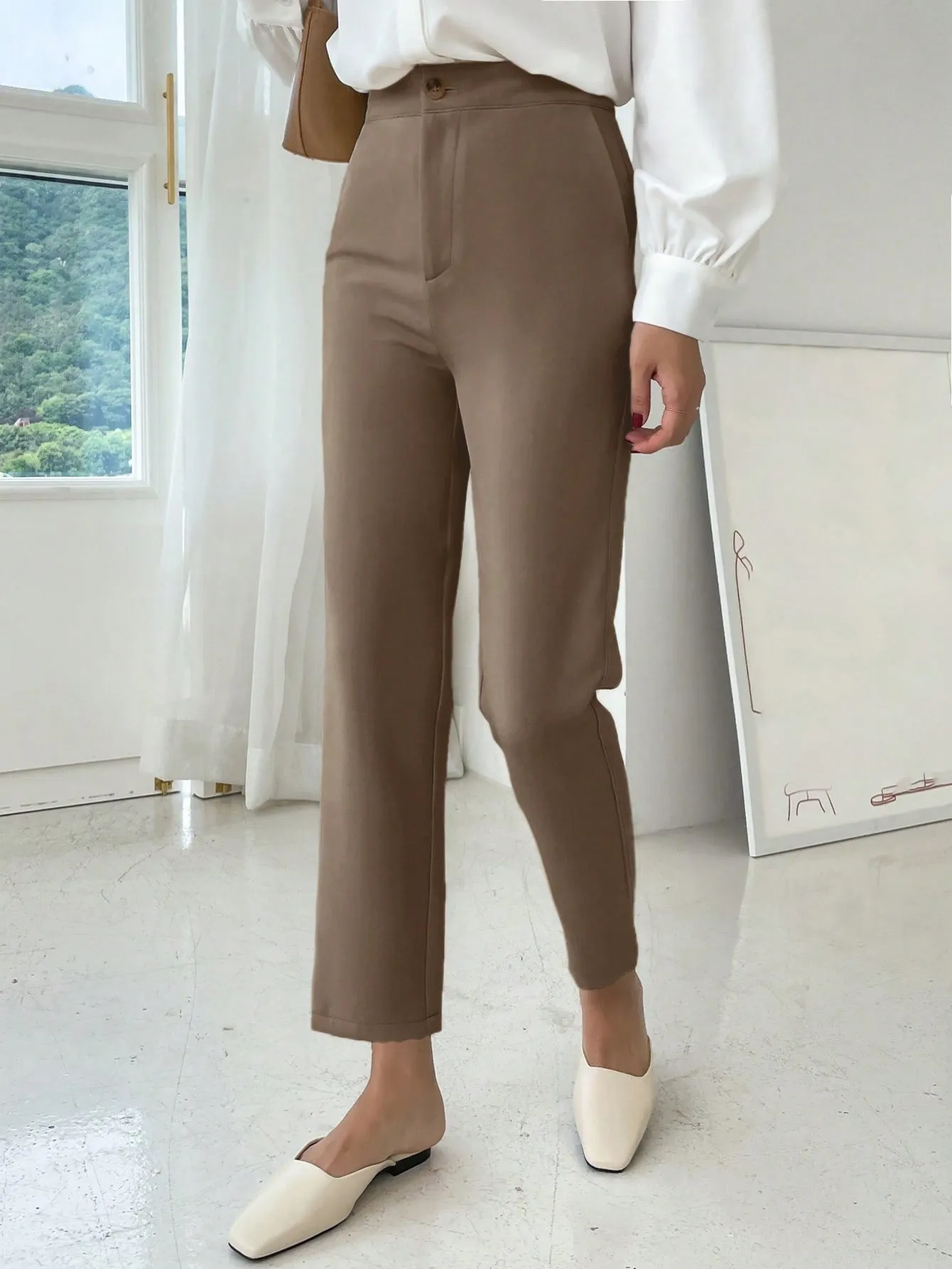 DAZY High Waist Straight Leg Pants