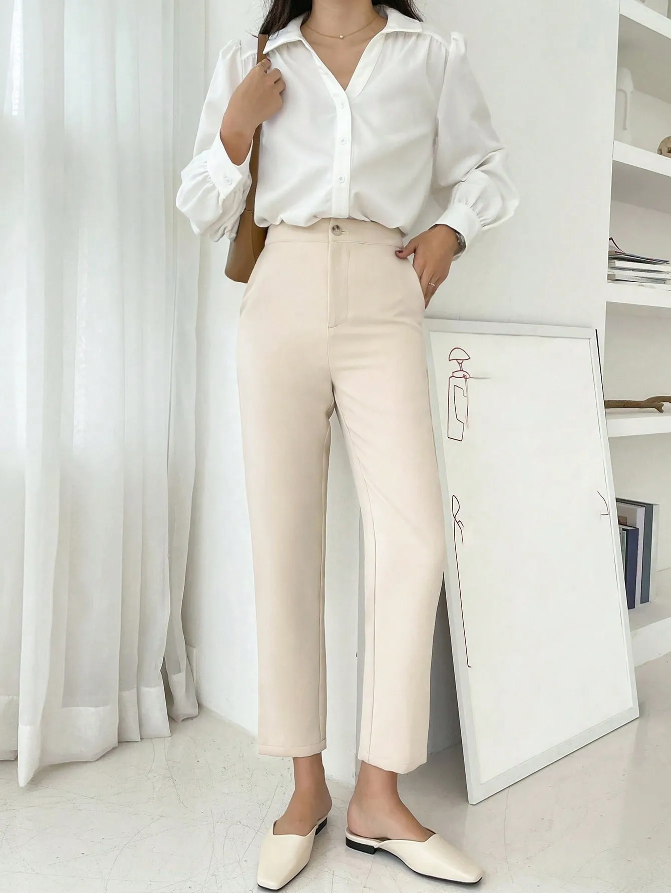 DAZY High Waist Straight Leg Pants