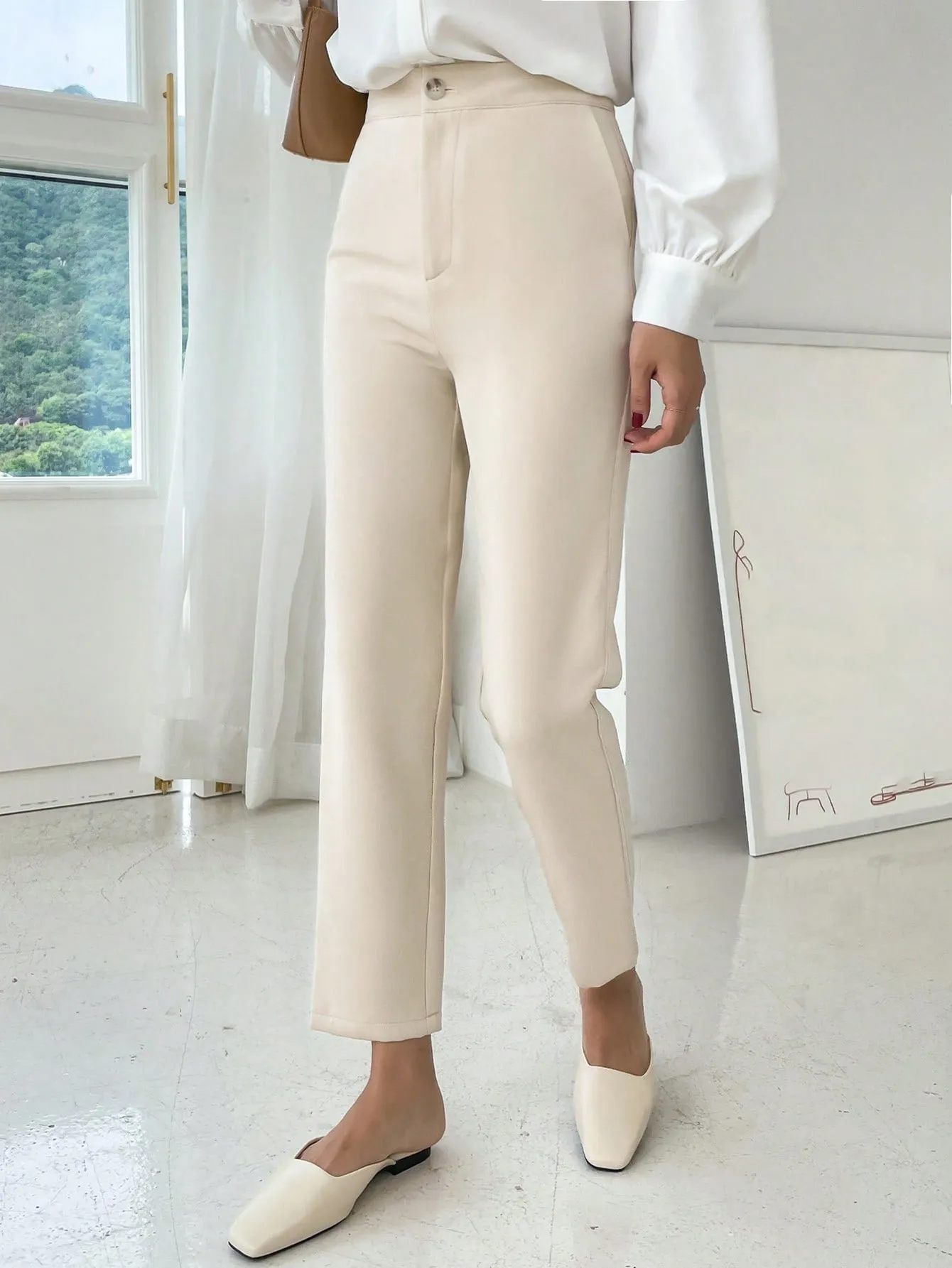 DAZY High Waist Straight Leg Pants