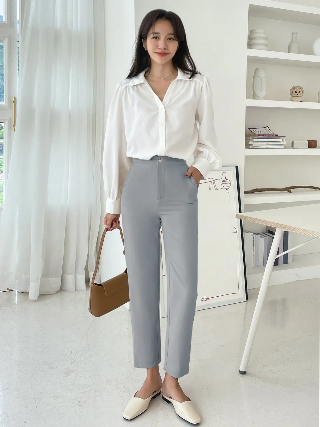 DAZY High Waist Straight Leg Pants