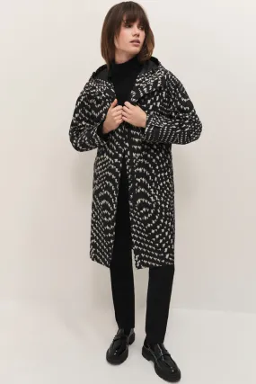 DODA - Parka noire à imprimé optique