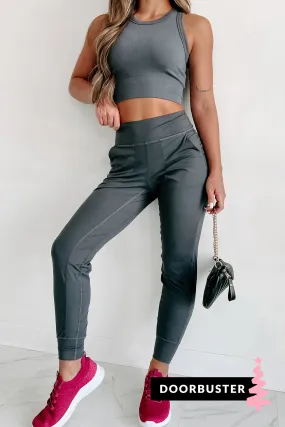 Doorbuster Late Night Trips High Waist Joggers (Charcoal)