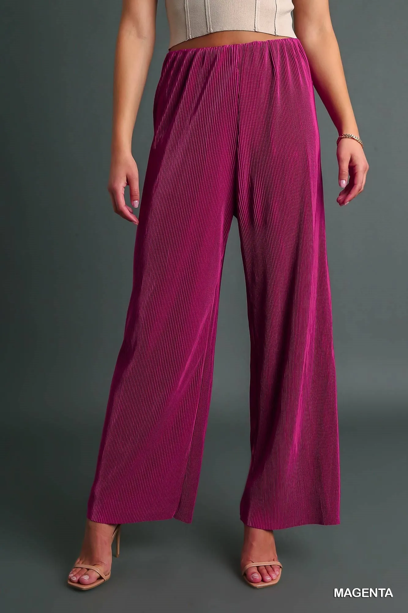 Dress It Up Magenta Accordion Pants