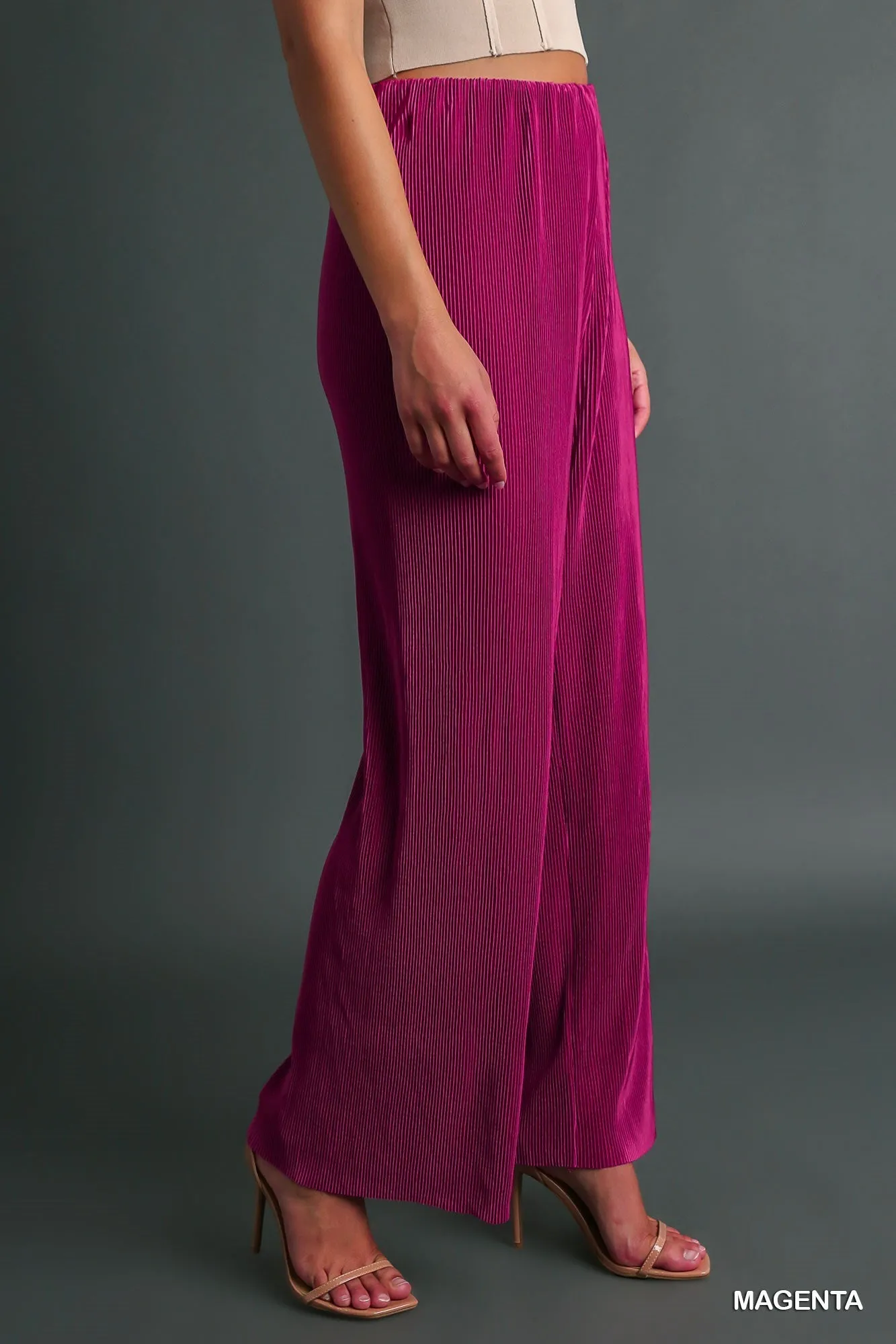 Dress It Up Magenta Accordion Pants