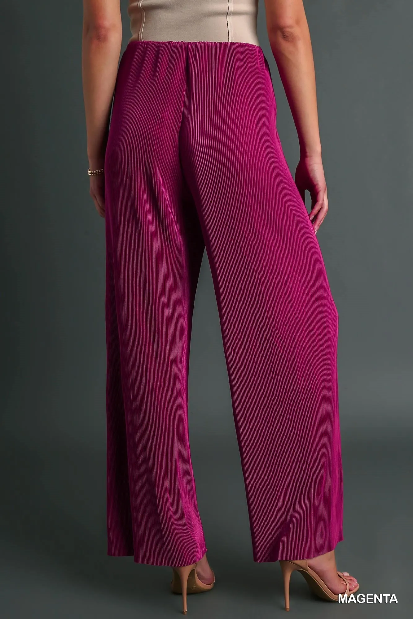 Dress It Up Magenta Accordion Pants