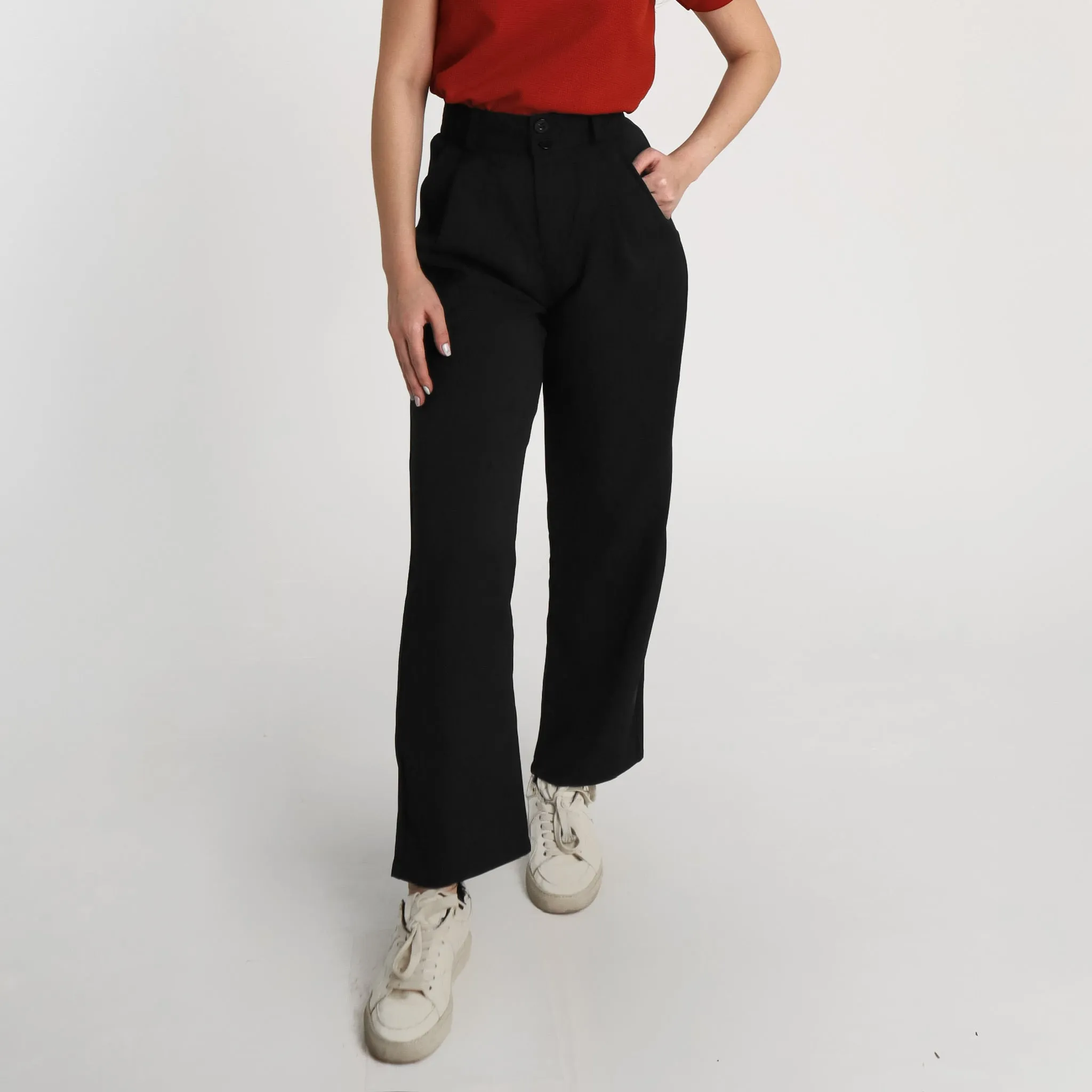 Drifty High-Waist Pants - Black