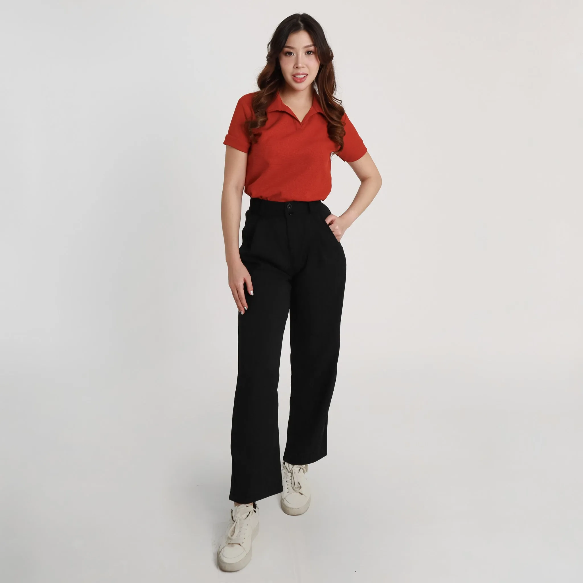 Drifty High-Waist Pants - Black
