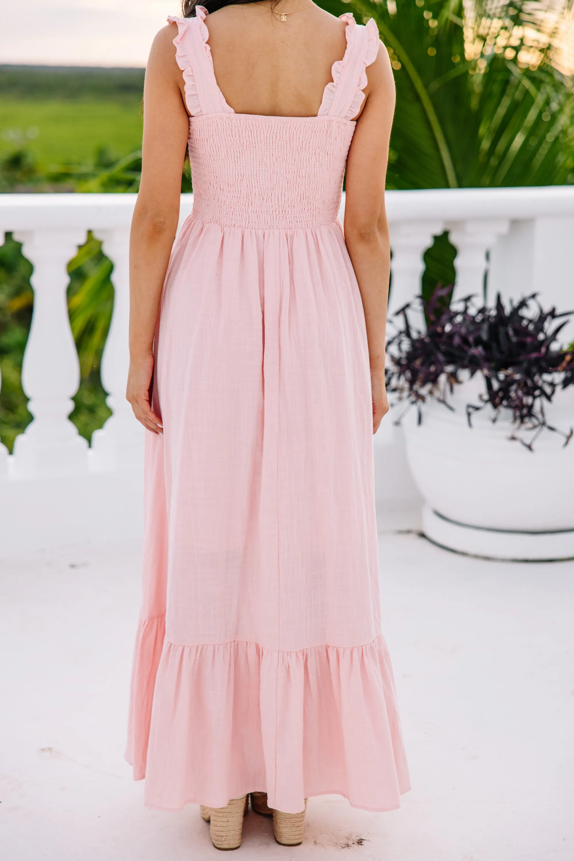 Easy Love Blush Pink Smocked Maxi Dress