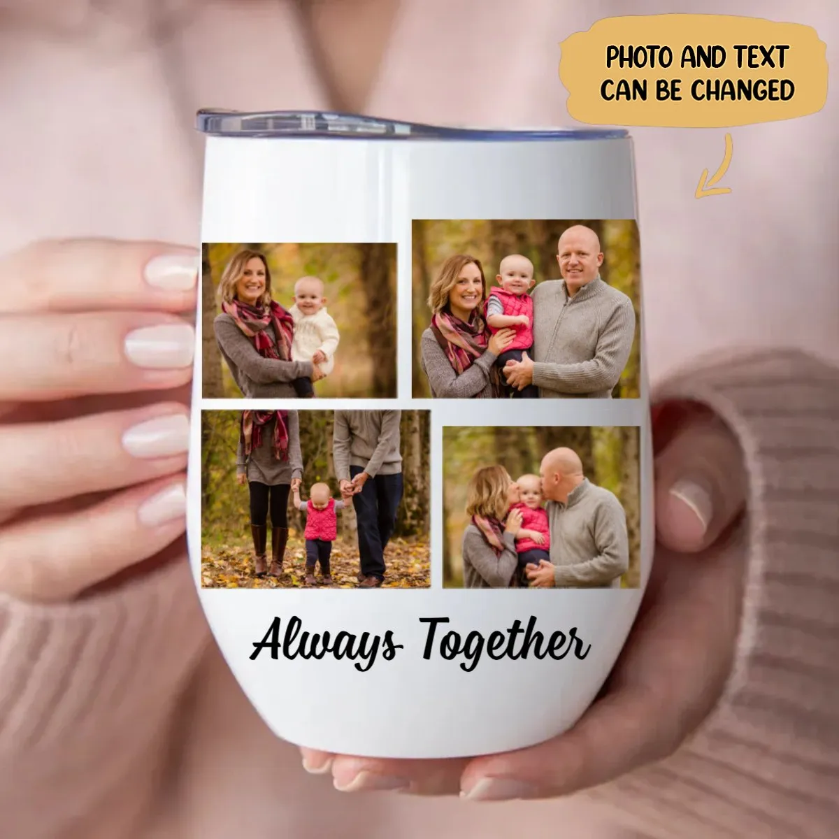 Family - We Are Always Together - Personalized Wine Tumbler
