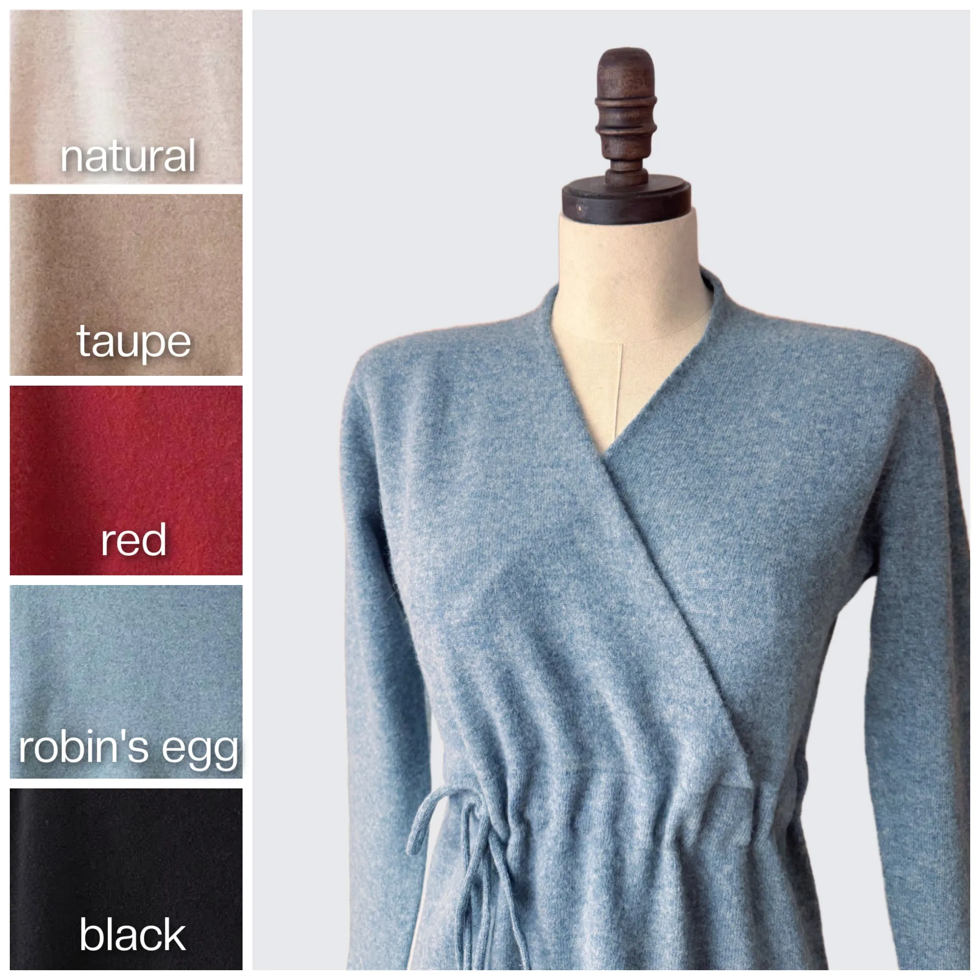 Faux Wrap Dress - merino wool knit | 5 Colors | Women’s merino knitwear