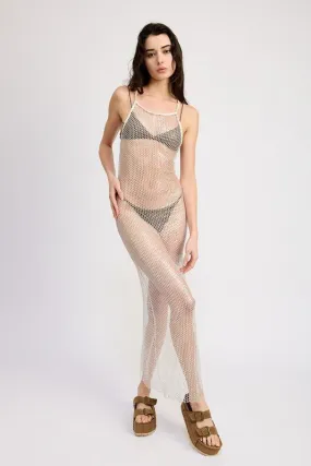Fish Net Halter Maxi Dress