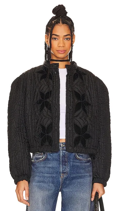 Free People Quinn Quilted Jacket in Black