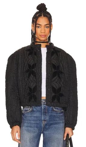 Free People Quinn Quilted Jacket in Black