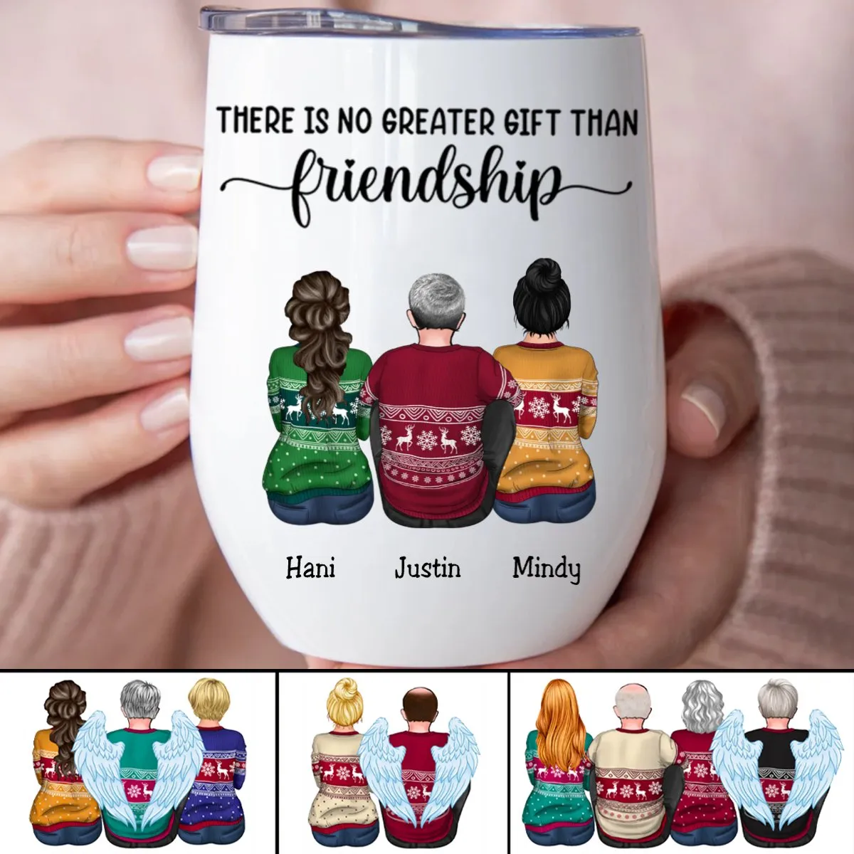 Friends - There Is No Greater Gift Than Friendship - Personalized Wine Tumbler (AA)