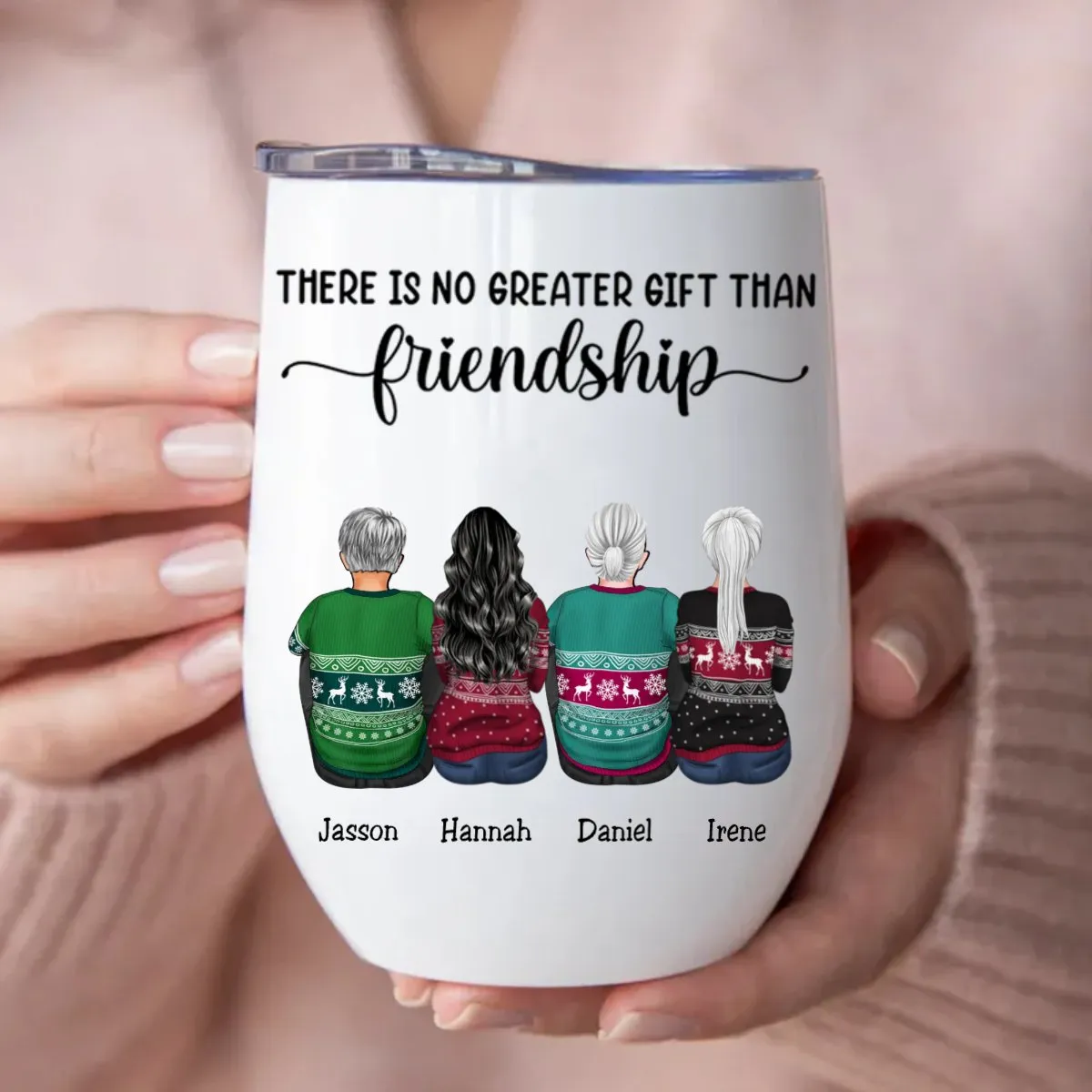 Friends - There Is No Greater Gift Than Friendship - Personalized Wine Tumbler (AA)