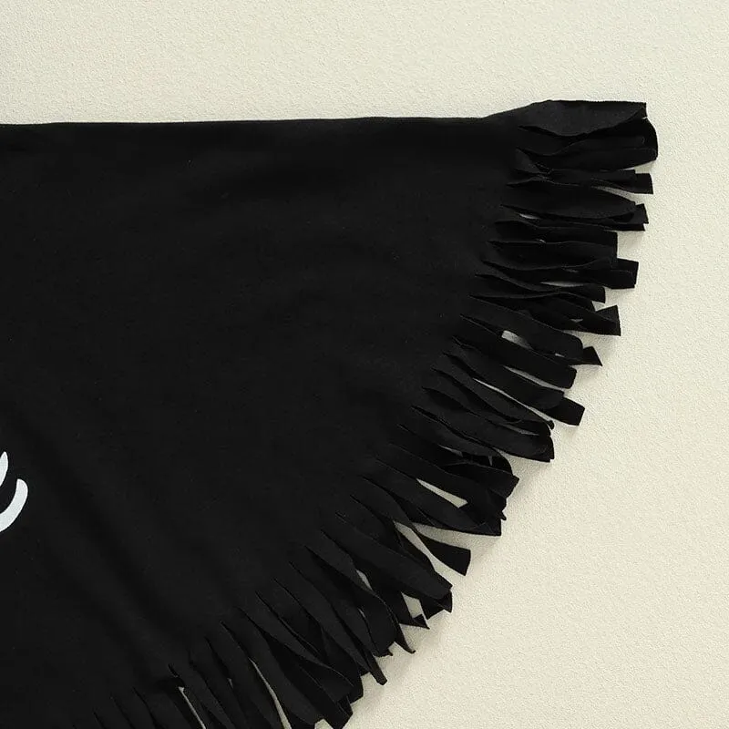 Fringed Skeleton Poncho Toddler Costume