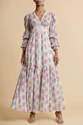 Georgette Maxi Dress in Summer Flowers