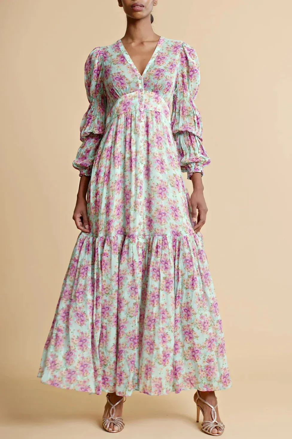 Georgette Maxi Dress in Summer Flowers