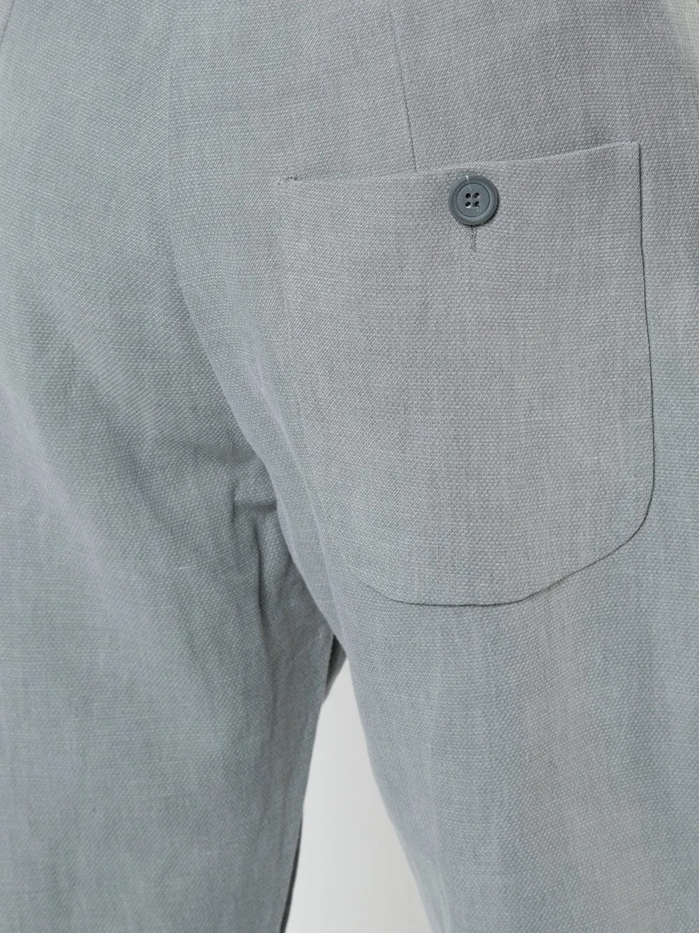 Grey Cotton Linen Straight Leg Pant