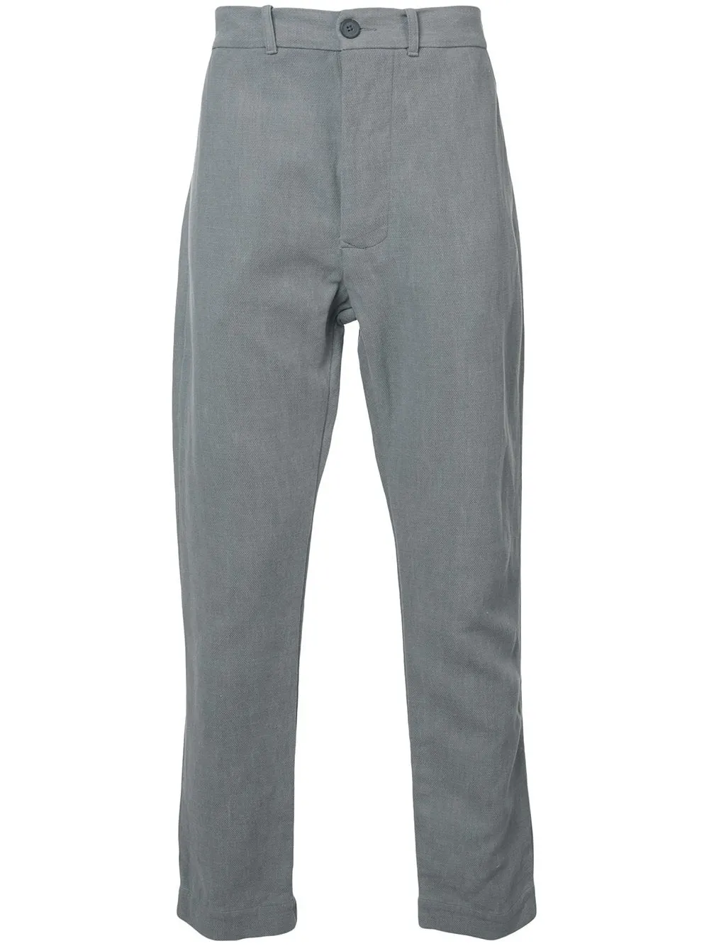 Grey Cotton Linen Straight Leg Pant