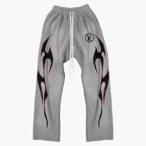Hellstar Grey Future Flame Sweatpants Grey
