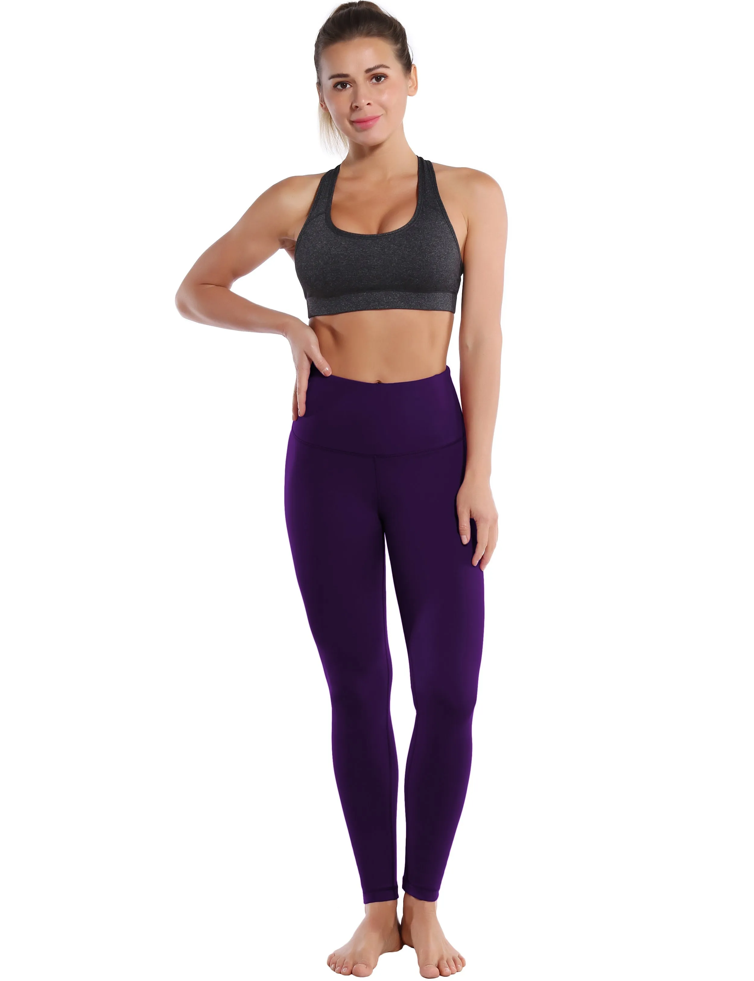 High Waist Tall Size Pants eggplantpurple_Tall Size
