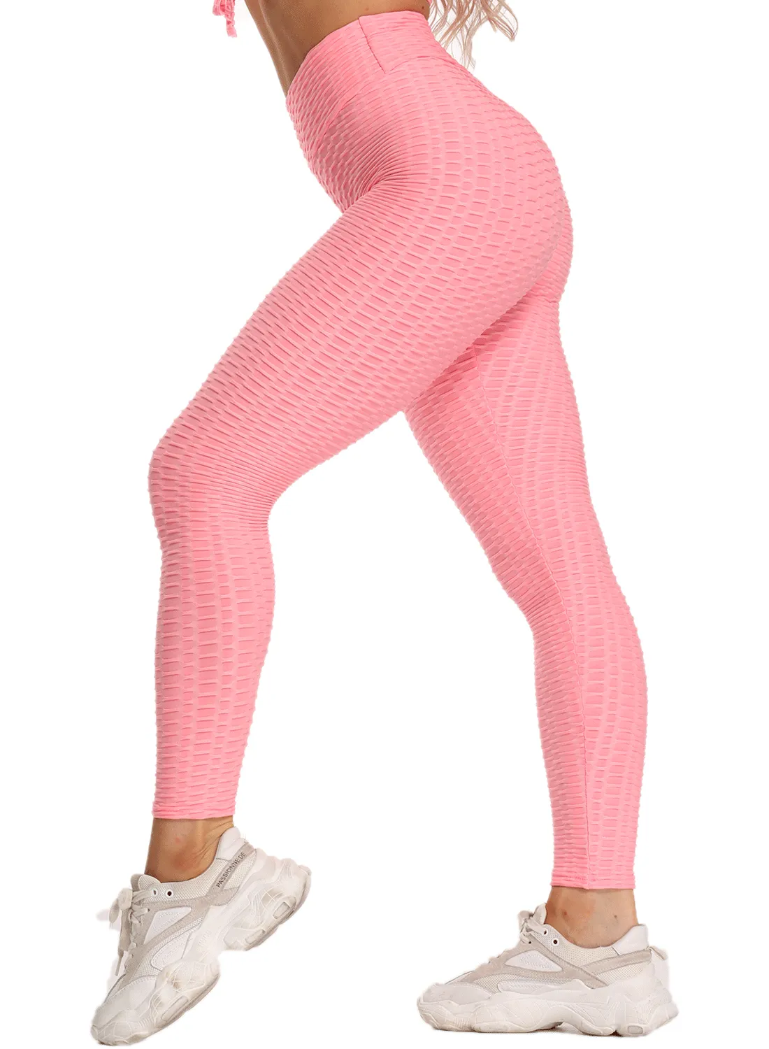 High Waist Textured Ruched Women Yoga Pants