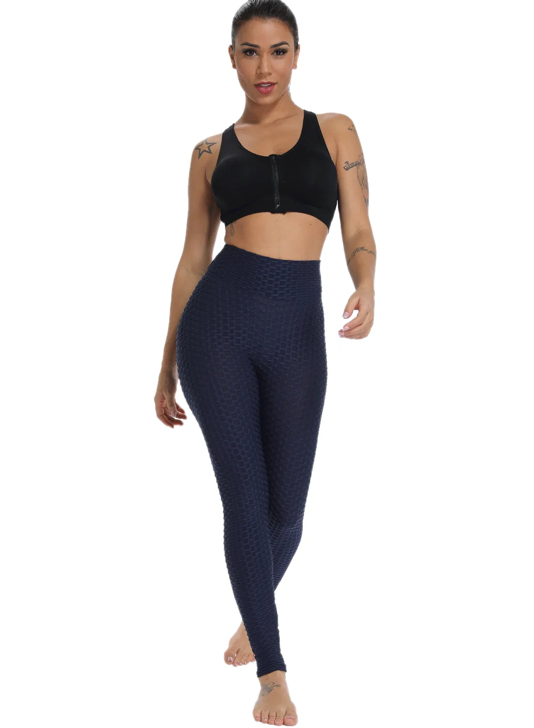 High Waist Textured Ruched Women Yoga Pants