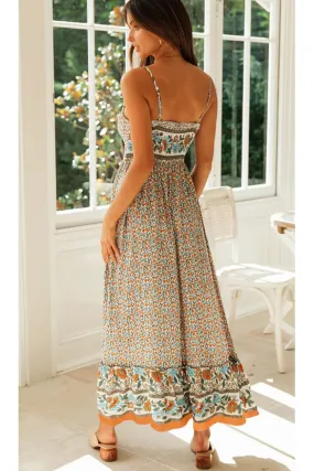 Ivyshape | Bohemian V-Neck Floral Maxi Dress
