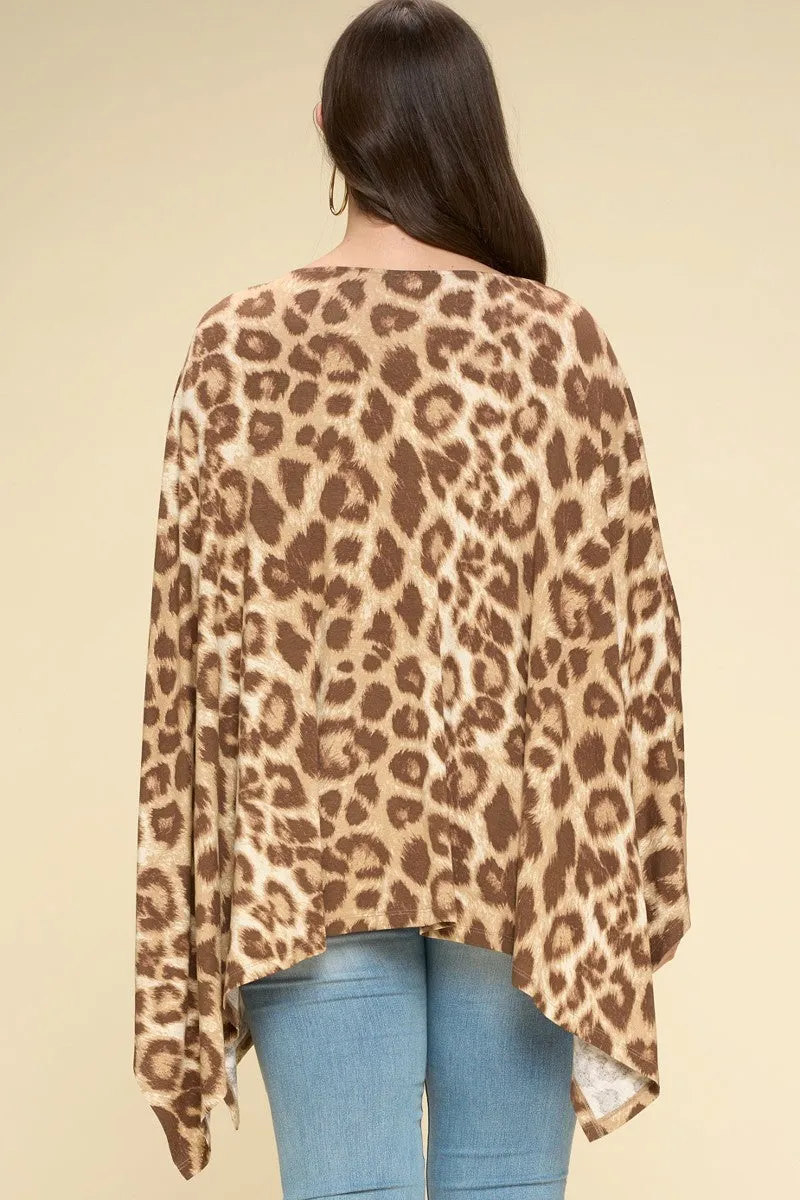 Junior Animal Printed Rayon Span Poncho