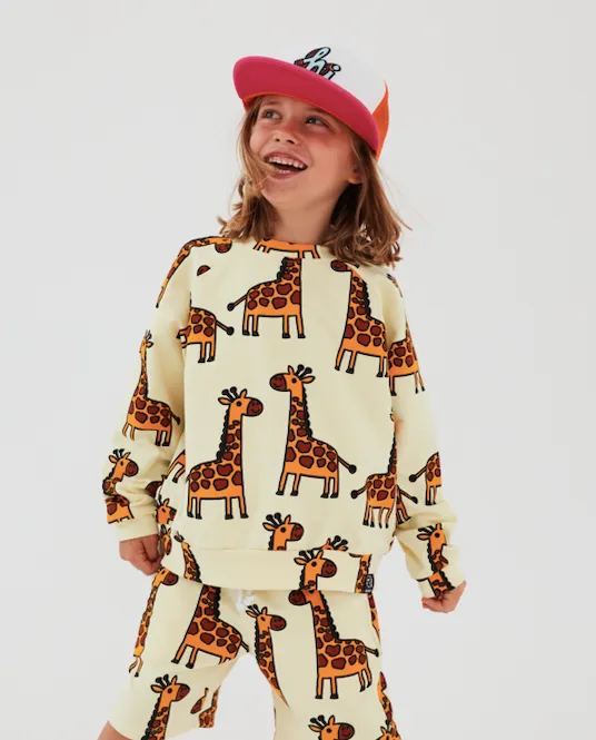 Kukukid Yellow Giraffe Pocket Pants