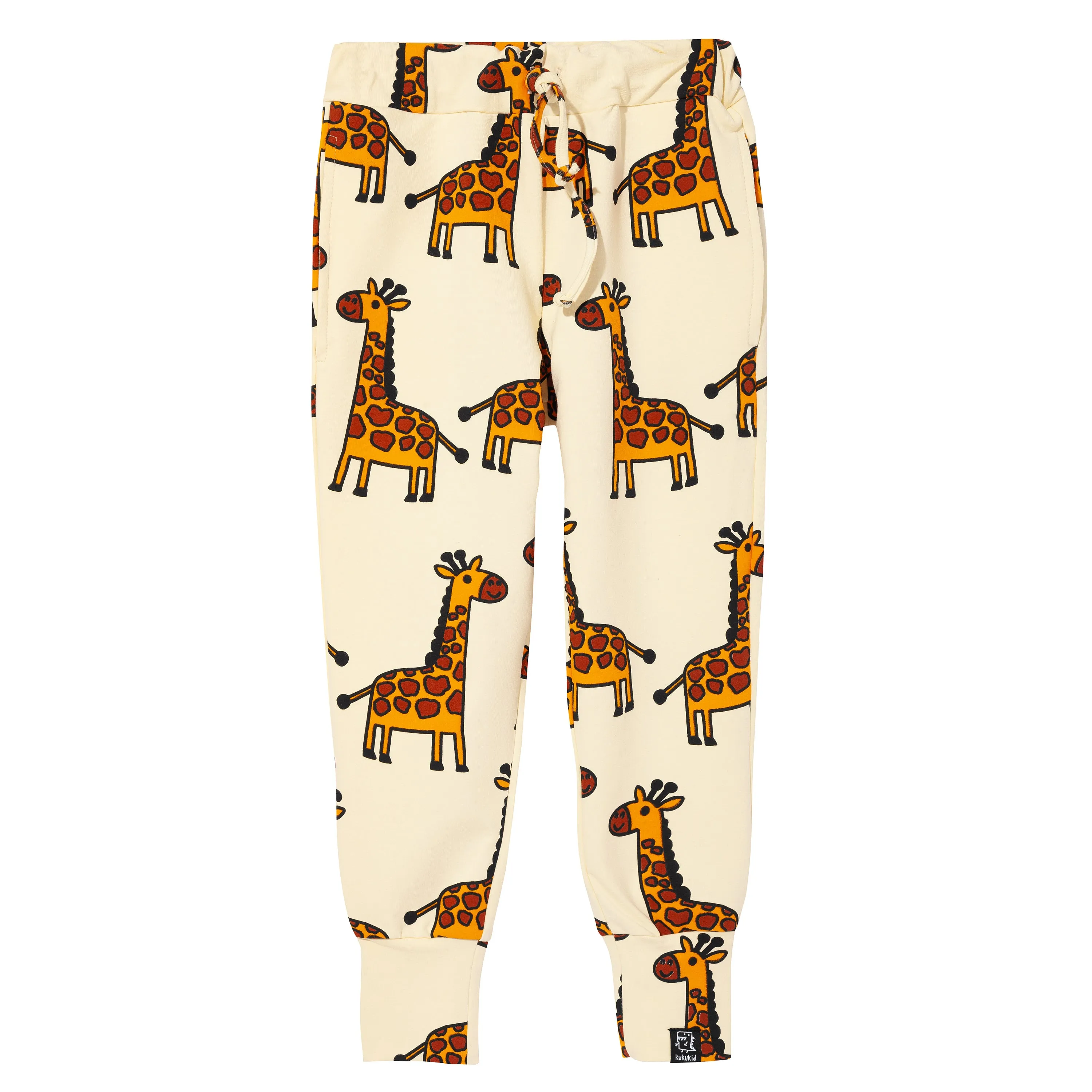 Kukukid Yellow Giraffe Pocket Pants