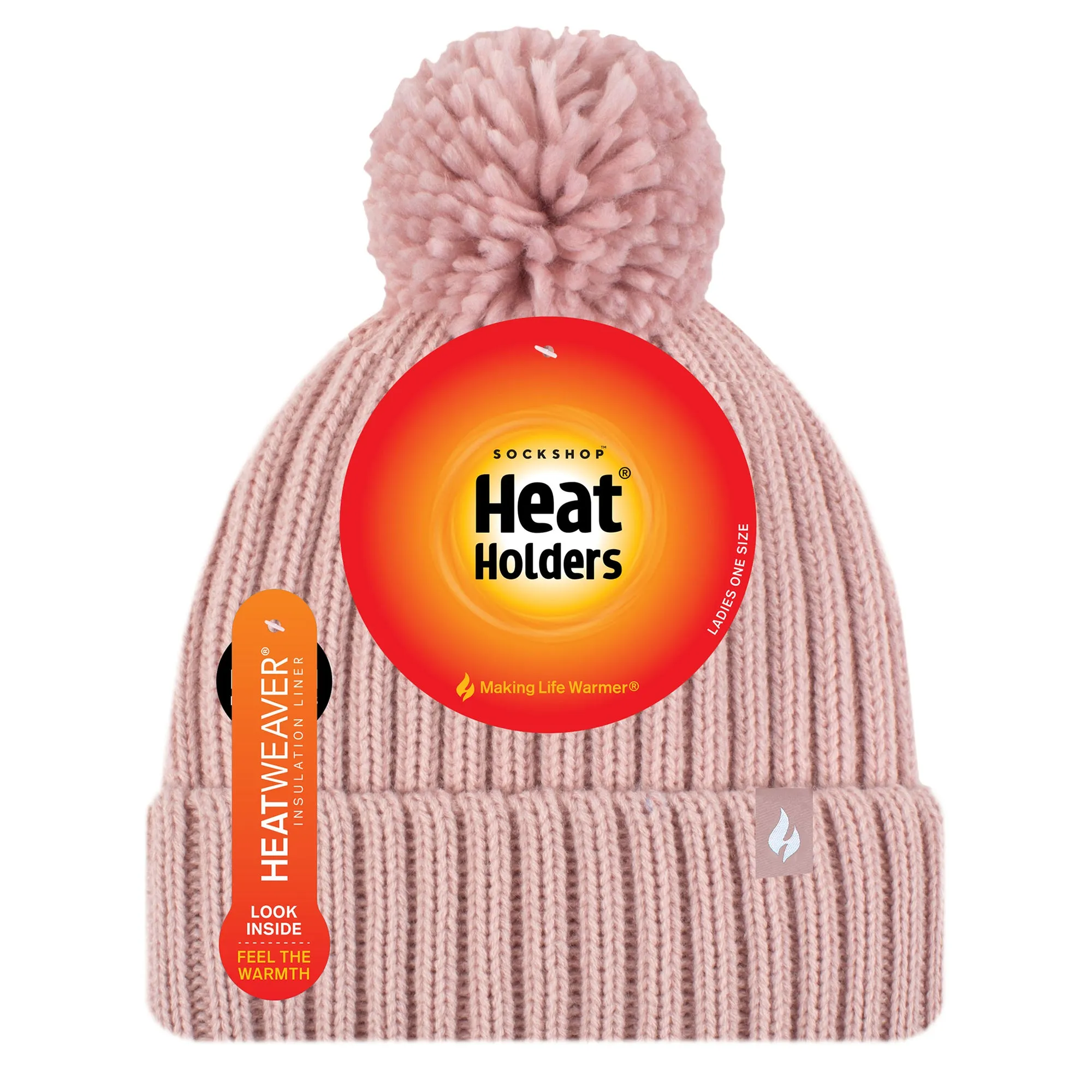 Ladies Arden Pom Pom Hat - Dusky Pink