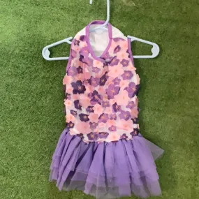 Lavender Pink Chenille Floral Dress