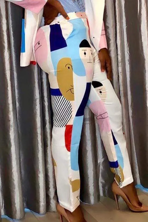 Leisure Printed High Elastic Pants