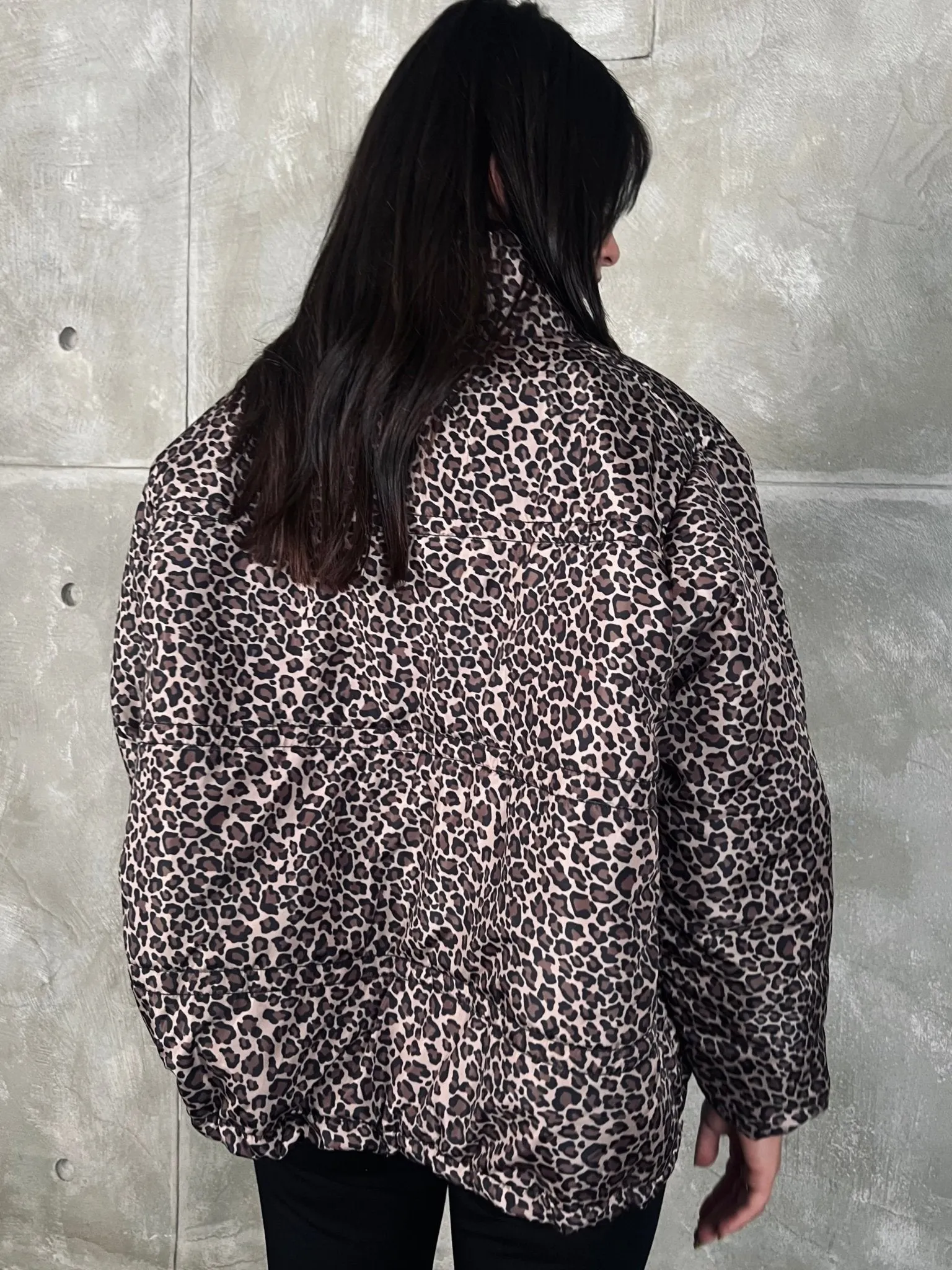 Leopard Bow Quilted Jacket