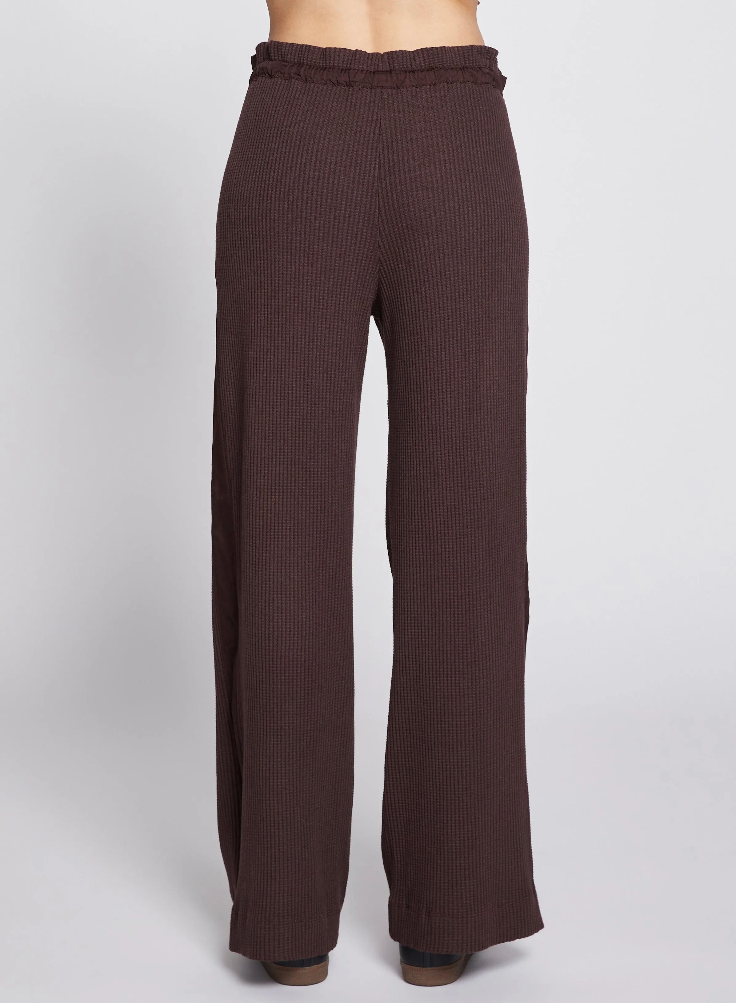 Luxe Thermal Ruched Waist Pant in Espresso