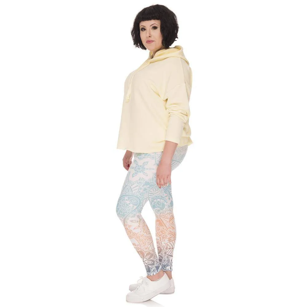 Mandala Mint Printed High Waist Leggings