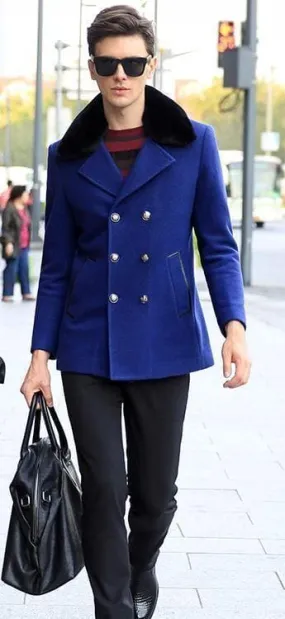 Mens Royal Blue Peacoat