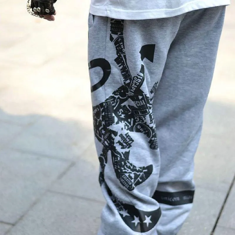 Men's Spring Cotton Sweatpants With Print
