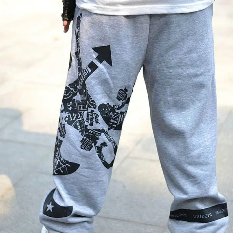 Men's Spring Cotton Sweatpants With Print